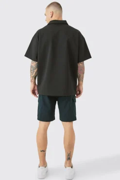 boohooMAN Linen Elasticated Waist Cargo Shorts | UK| Shorts