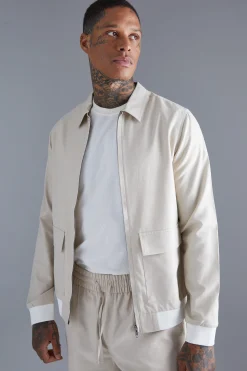 boohooMAN Linen Harrington | UK| Sets & Co-Ords