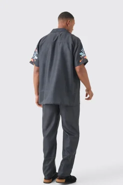 boohooMAN Linen Look Floral Print Shirt & Trouser | UK| Sets & Co-Ords