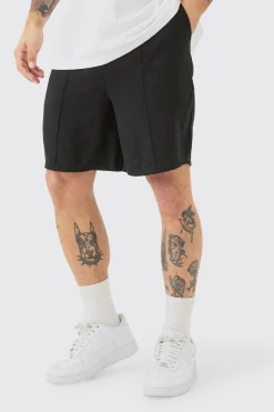boohooMAN Linen Look Pin Tuck Elasticated Waist Relaxed Shorts | UK| Suits & Tailoring|Shorts