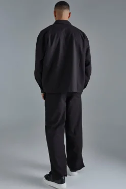 boohooMAN Linen Mix Relaxed Harrington Jacket | UK| Suits & Tailoring