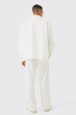 boohooMAN Linen Mix Relaxed Harrington Jacket | UK| Suits & Tailoring