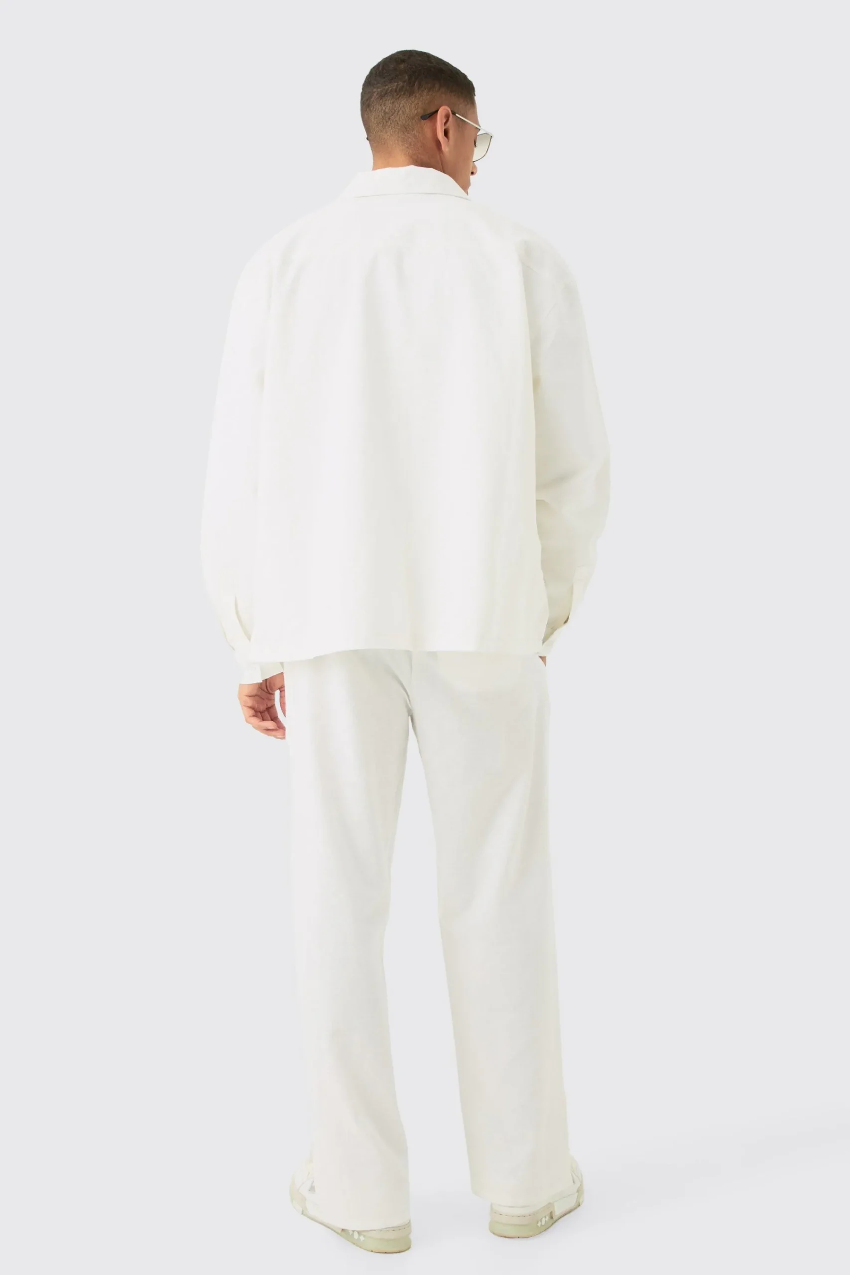 boohooMAN Linen Mix Relaxed Harrington Jacket | UK| Suits & Tailoring