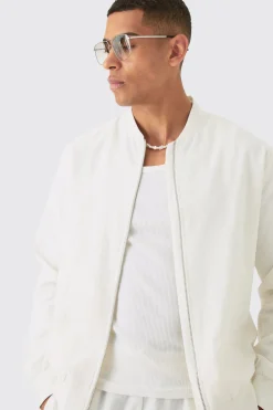 boohooMAN Linen Mix Smart Bomber Jacket | UK| Suits & Tailoring