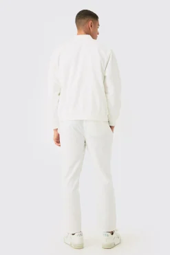 boohooMAN Linen Mix Smart Oversized Cargo Bomber Jacket | UK| Suits & Tailoring