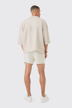 boohooMAN Linen V-neck Oversized Shirt | UK| Shirts