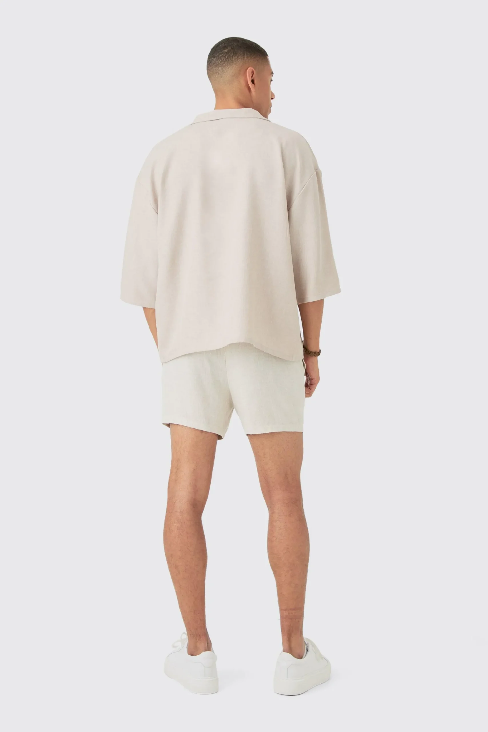 boohooMAN Linen V-neck Oversized Shirt | UK| Shirts