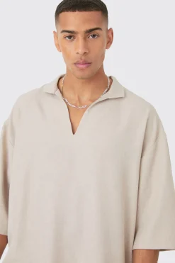 boohooMAN Linen V-neck Oversized Shirt | UK| Shirts
