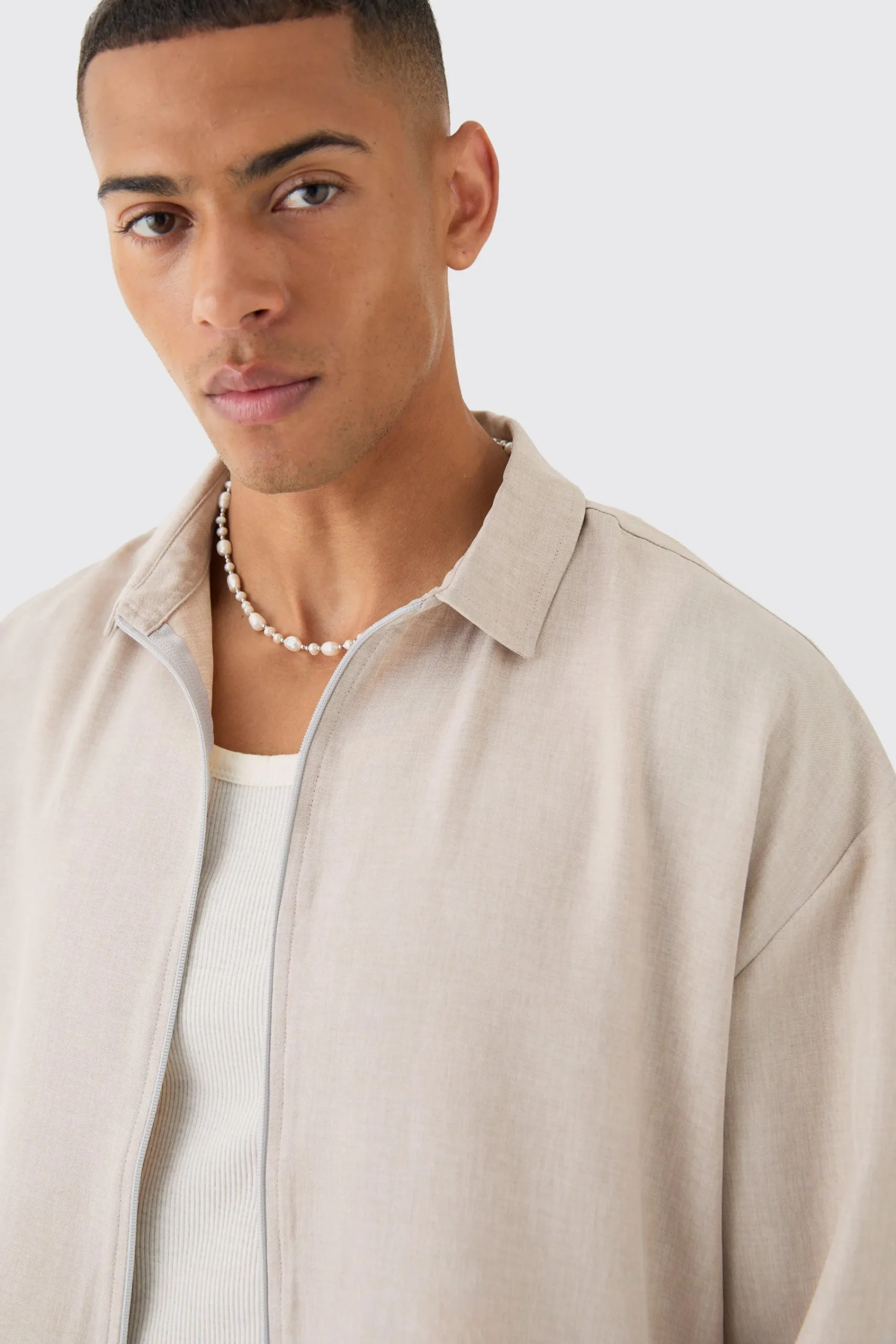 boohooMAN Linen Zip Through Overshirt | UK| Shirts