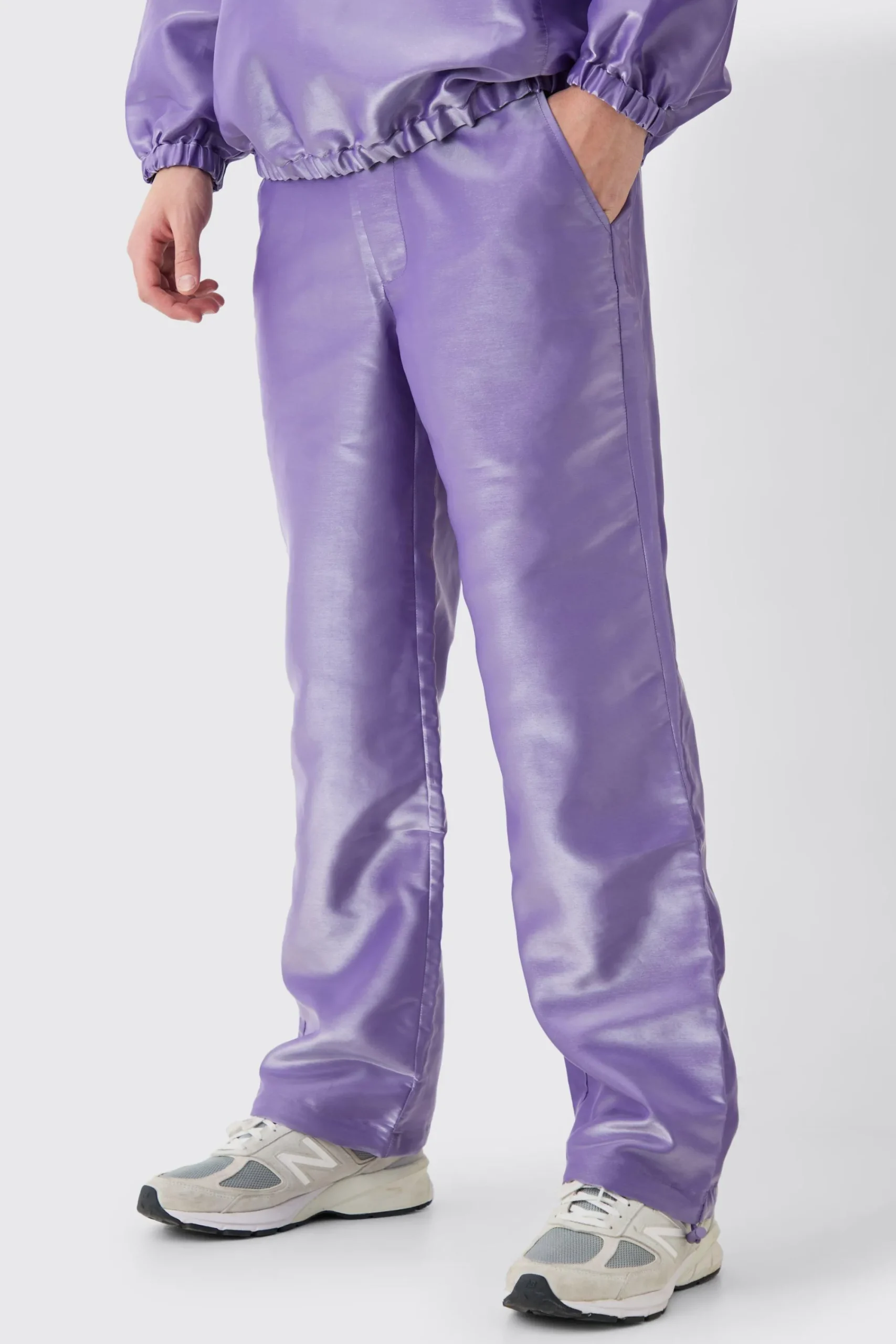 boohooMAN Liquid Metallic Parachute Trousers | UK| Trousers|Cargos