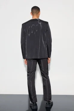 boohooMAN Liquid Metallic Straight Leg Suit Trousers | UK| Suits & Tailoring