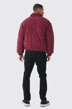 boohooMAN Liquid Satin Pu Padded Colla Bomber Jacket In | UK| Coats & Jackets