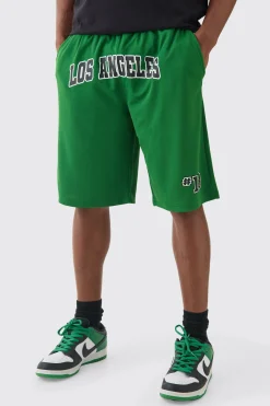 boohooMAN Long Length Los Angeles Basketball Short | UK| Shorts