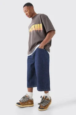 boohooMAN Long Line Denim Jorts In | UK| Shorts