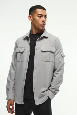 boohooMAN Long Sleeve 4 Way Stretch Fit Overshirt | UK| Shirts