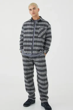 boohooMAN Long Sleeve Boxy Brushed Shirt & Straight Leg Trouser | UK| Sets & Co-Ords