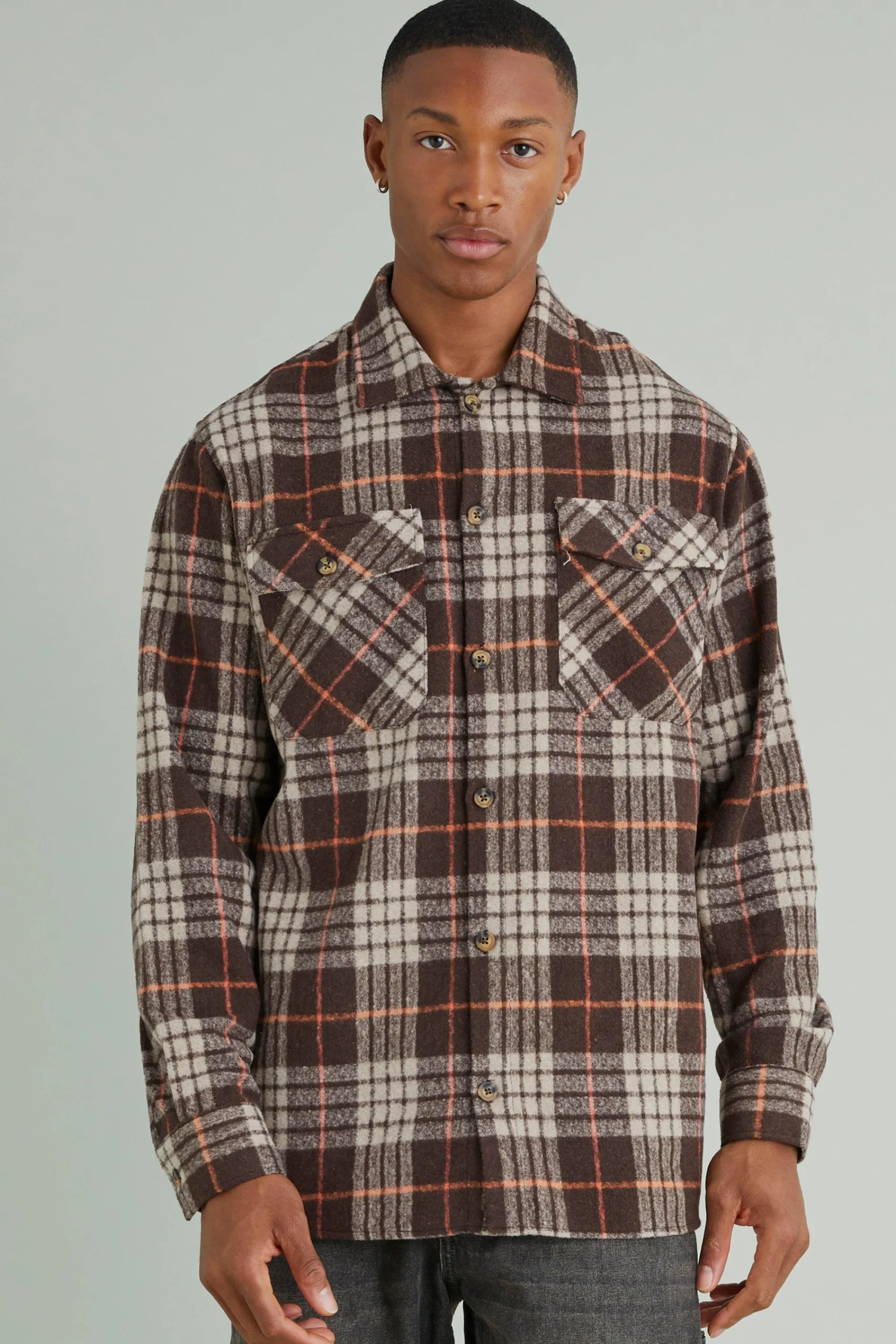 boohooMAN Long Sleeve Brushed Flannel Check Shirt | UK| Shirts