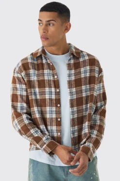 boohooMAN Long Sleeve Checked Boxy Shirt | UK| Shirts