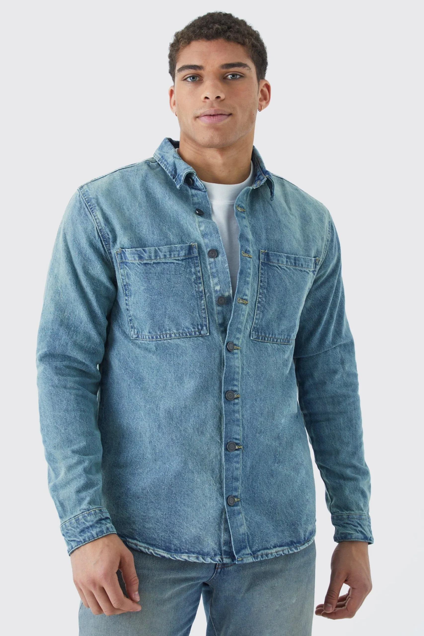 boohooMAN Long Sleeve Denim Overshirt | UK| Shirts