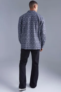 boohooMAN Long Sleeve Oversized Denim Look Textured Shirt | UK| Shirts