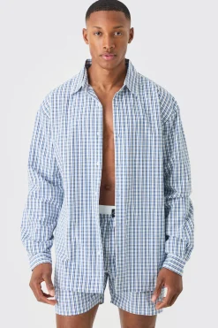 boohooMAN Long Sleeve Oversized Tab Stripe Shirt | UK| Shirts