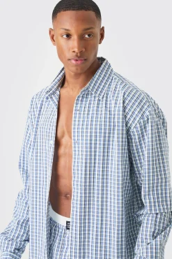 boohooMAN Long Sleeve Oversized Tab Stripe Shirt | UK| Shirts