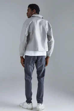 boohooMAN Long Sleeve Pu Boxy Popper Cord Overshirt | UK| Shirts