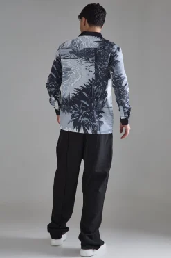 boohooMAN Long Sleeve Satin Beach Shirt | UK| Shirts