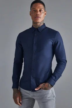 boohooMAN Long Sleeve Stretch Fit Shirt | UK| Shirts