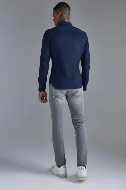 boohooMAN Long Sleeve Stretch Fit Shirt | UK| Shirts