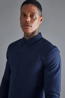 boohooMAN Long Sleeve Stretch Fit Shirt | UK| Shirts