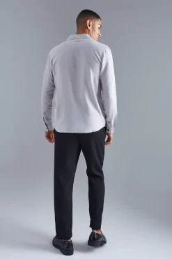boohooMAN Long Sleeve Viscose Text Shirt | UK| Shirts