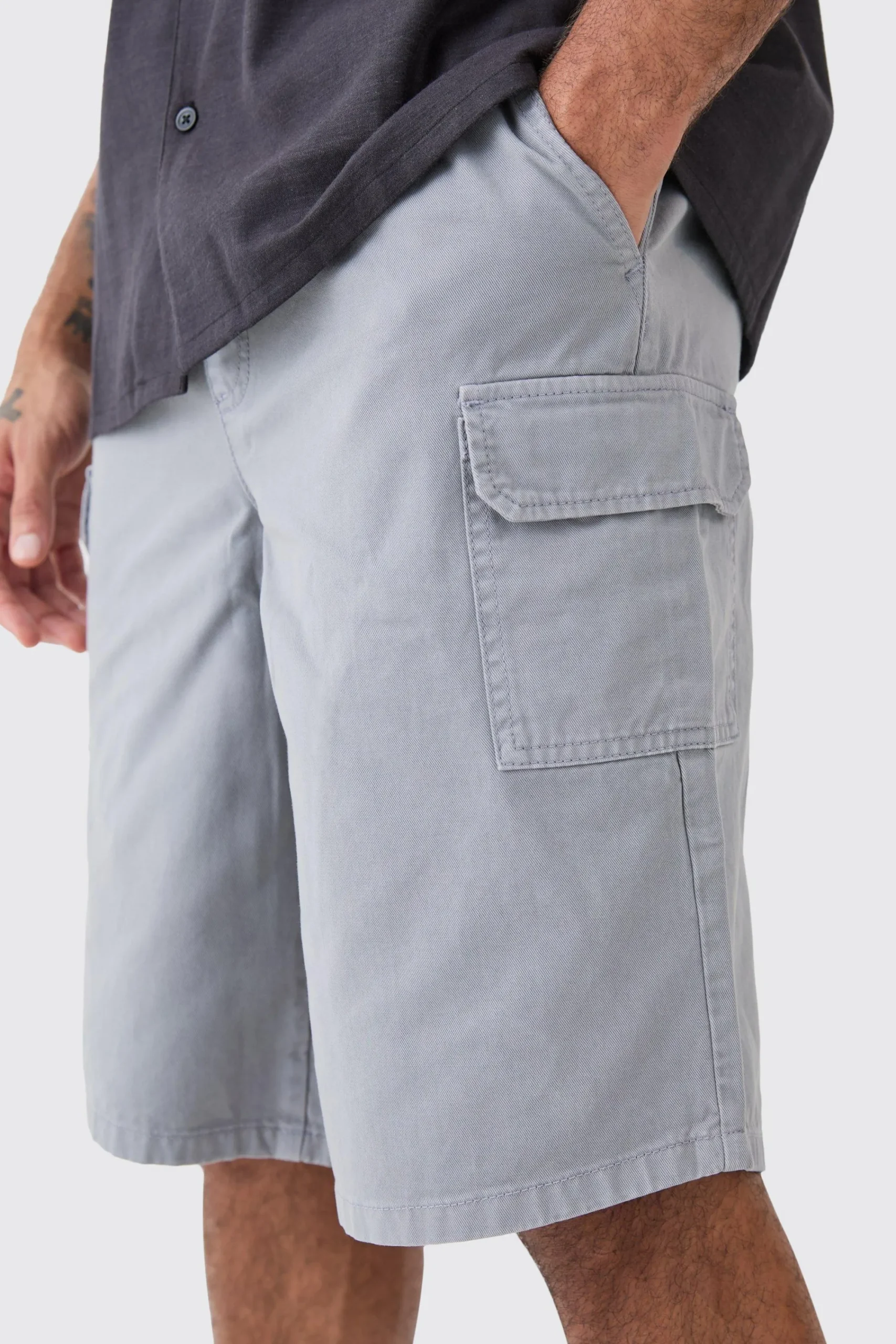boohooMAN Longer Length Relaxed Fit Elasticated Waist Cargo Shorts | UK| Shorts