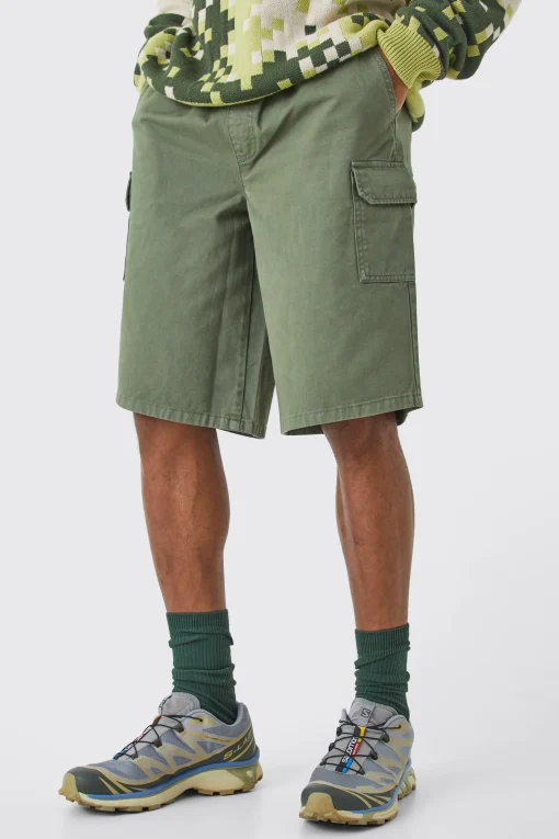 boohooMAN Longer Length Relaxed Fit Elasticated Waist Cargo Shorts | UK| Shorts