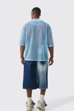boohooMAN Longline Homme Spliced Ripped Applique Denim Jorts In | UK| Shorts|Jeans