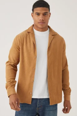 boohooMAN Longsleeve Textured Rib Revere Shirt | UK| Shirts
