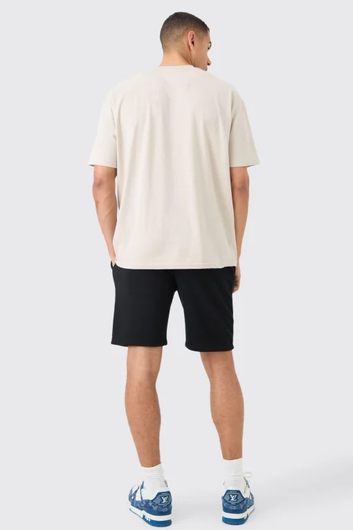 boohooMAN Loose Denim Applique Short | UK| Shorts
