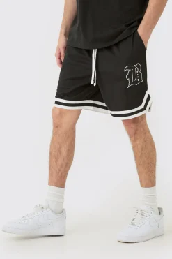 boohooMAN Loose Fit B Applique Mesh Short Length Basketball Short | UK| Shorts