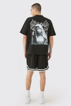 boohooMAN Loose Fit B Applique Mesh Short Length Basketball Short | UK| Shorts