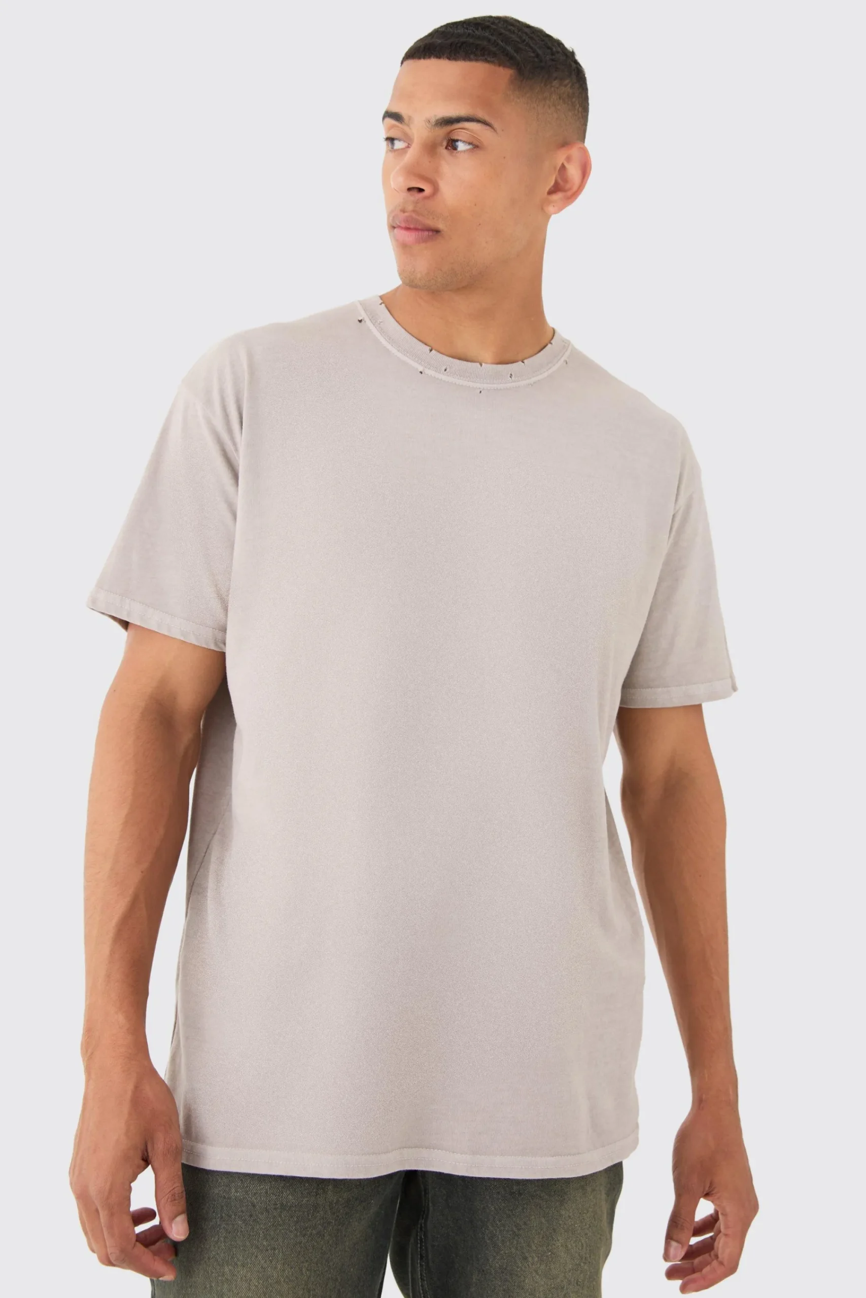 Loose Fit Distressed Wash T-shirt | UK^boohooMAN Hot