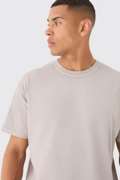 Loose Fit Distressed Wash T-shirt | UK^boohooMAN Hot