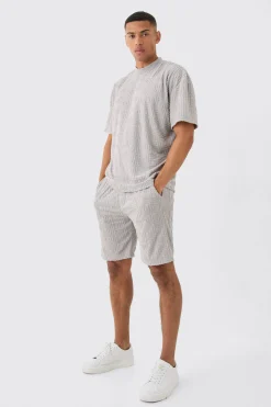 boohooMAN Loose Fit Geo Towelling Jacquard Shorts | UK| Shorts