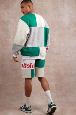 boohooMAN Loose Fit Graphic Patchwork Jersey Shorts | UK| Shorts