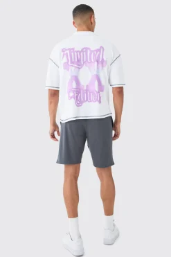 boohooMAN Loose Fit Mid Length Heavyweight Ribbed Shorts | UK| Shorts