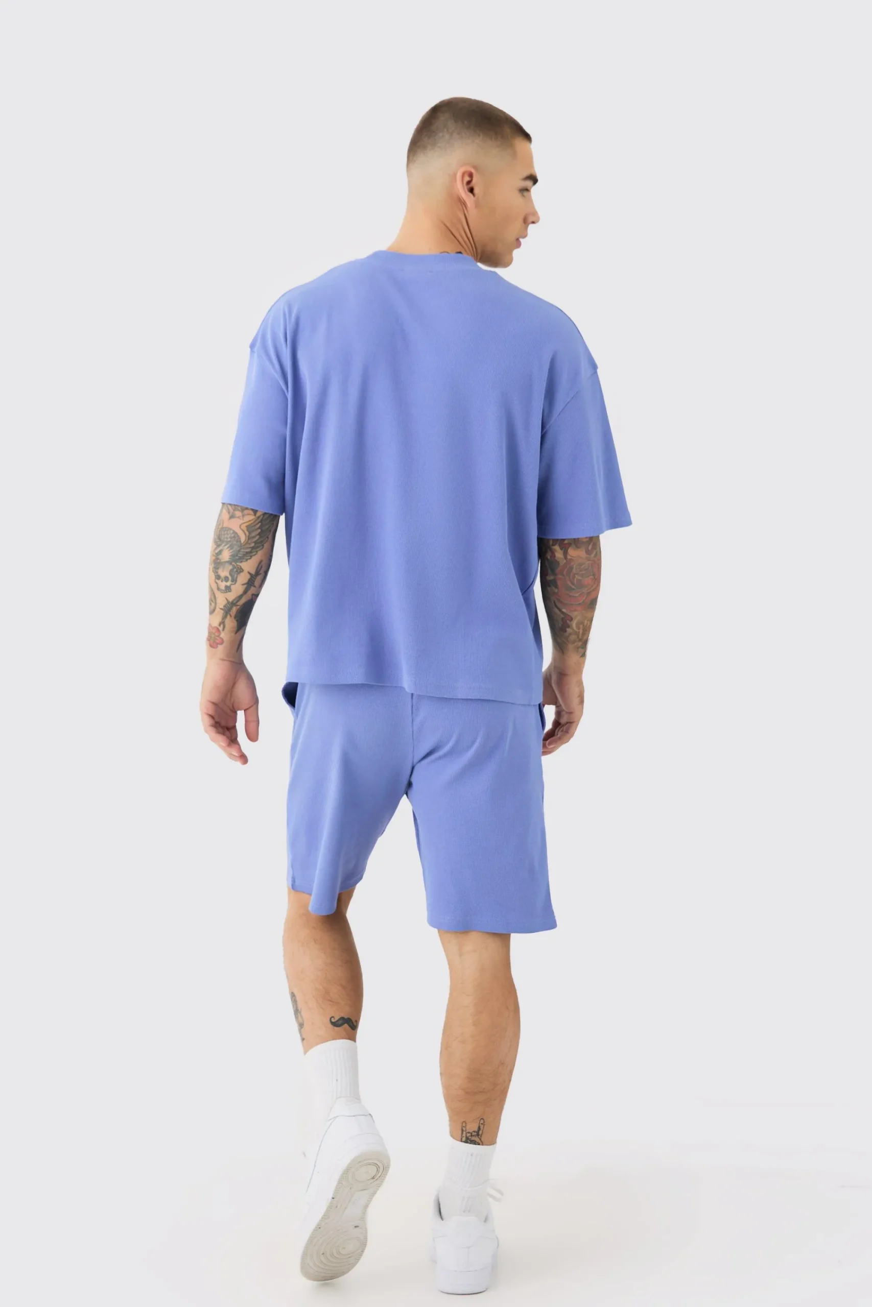 boohooMAN Loose Fit Mid Length Heavyweight Ribbed Shorts | UK| Shorts