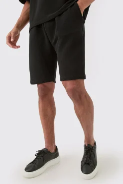 boohooMAN Loose Fit Mid Length Textured Shorts | UK| Shorts