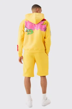 boohooMAN Loose Fit Ofcl Puff Print Shorts | UK| Shorts