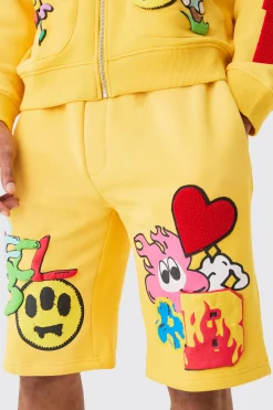 boohooMAN Loose Fit Ofcl Puff Print Shorts | UK| Shorts