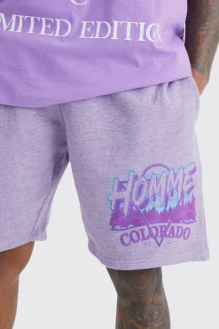 boohooMAN Loose Fit Overdyed Homme Print Short | UK| Shorts