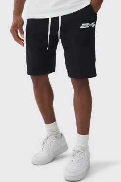 boohooMAN Loose Fit Printed Waffle Mid Length Shorts | UK| Shorts